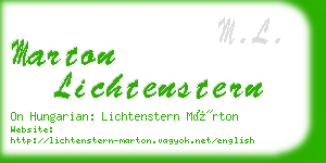 marton lichtenstern business card
